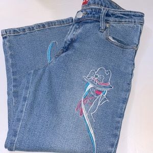 🦋Retro Embroidered Capri Jeans, Size 13/14
